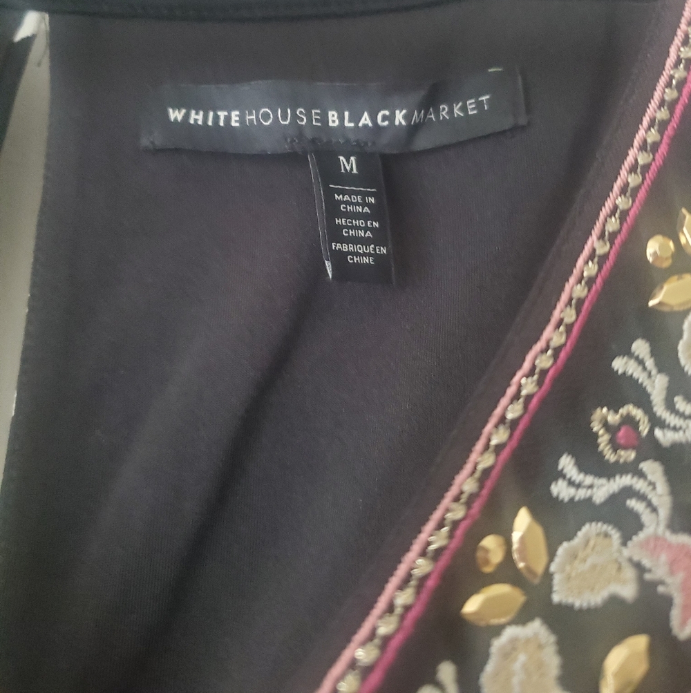 WHBM Sleeveless  Printed V-Neck Dress Size M - Picture 2 of 7